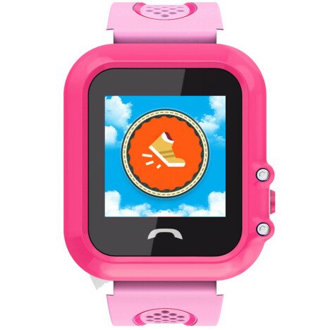 Ceas GPS Copii, iUni Kid27, Touchscreen 1.22 inch, BT, Telefon incorporat, Buton SOS, Roz